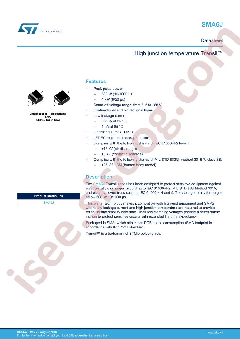 SMA6J Datasheet