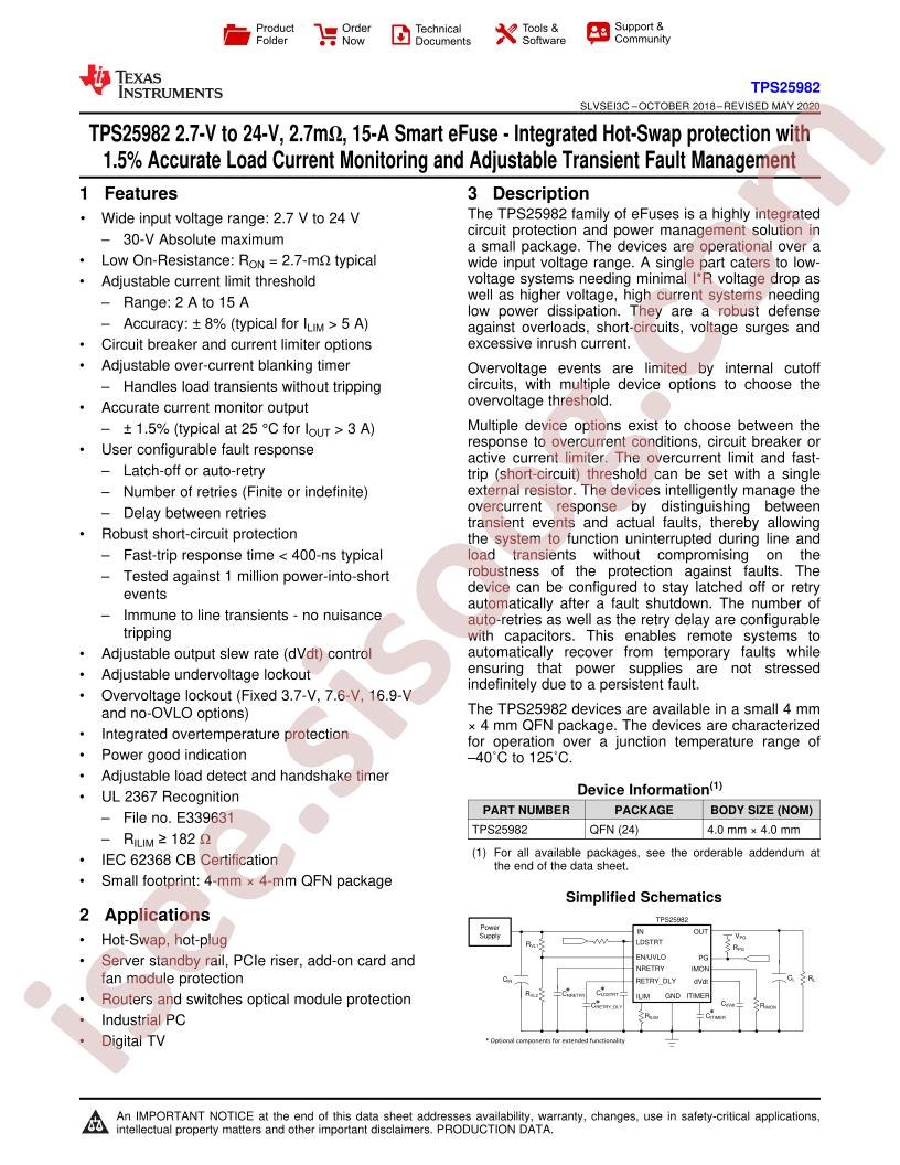 TPS25982 Datasheet