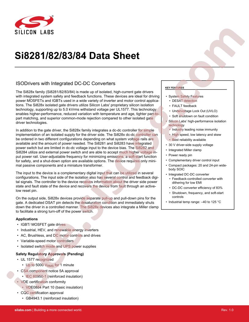 Si8281-84 Datasheet