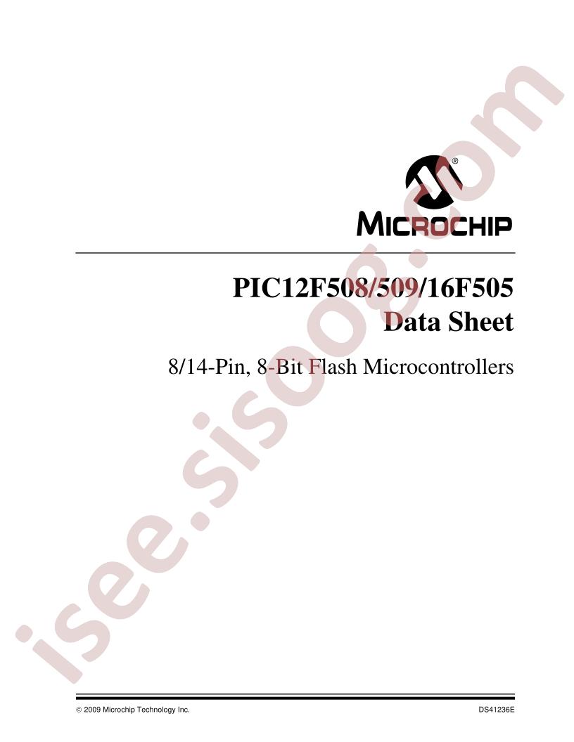 PIC12F508/9, PIC16F505