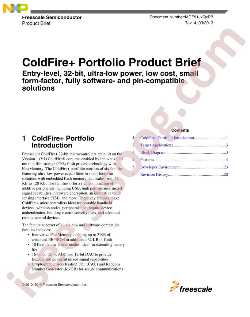 ColdFire+ Portfolio Brief