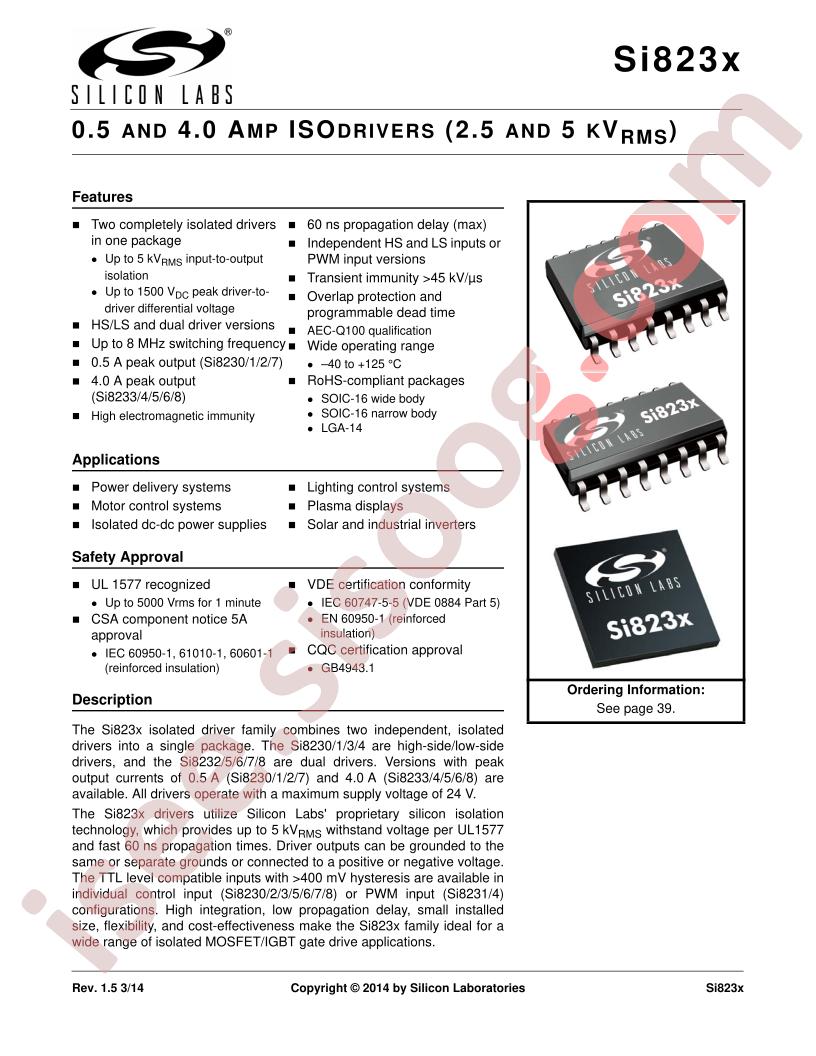 Si823x Datasheet