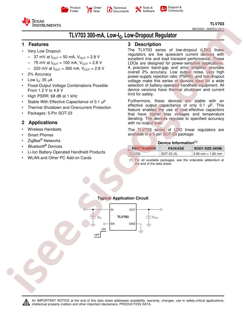 TLV703 Datasheet