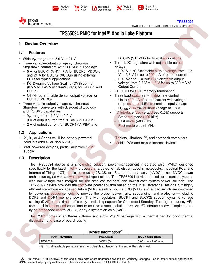 TPS65094(x) Datasheet
