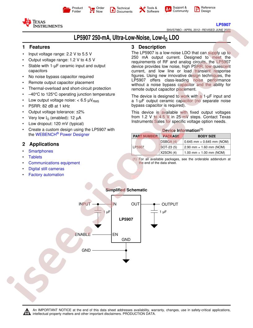 LP5907 Datasheet