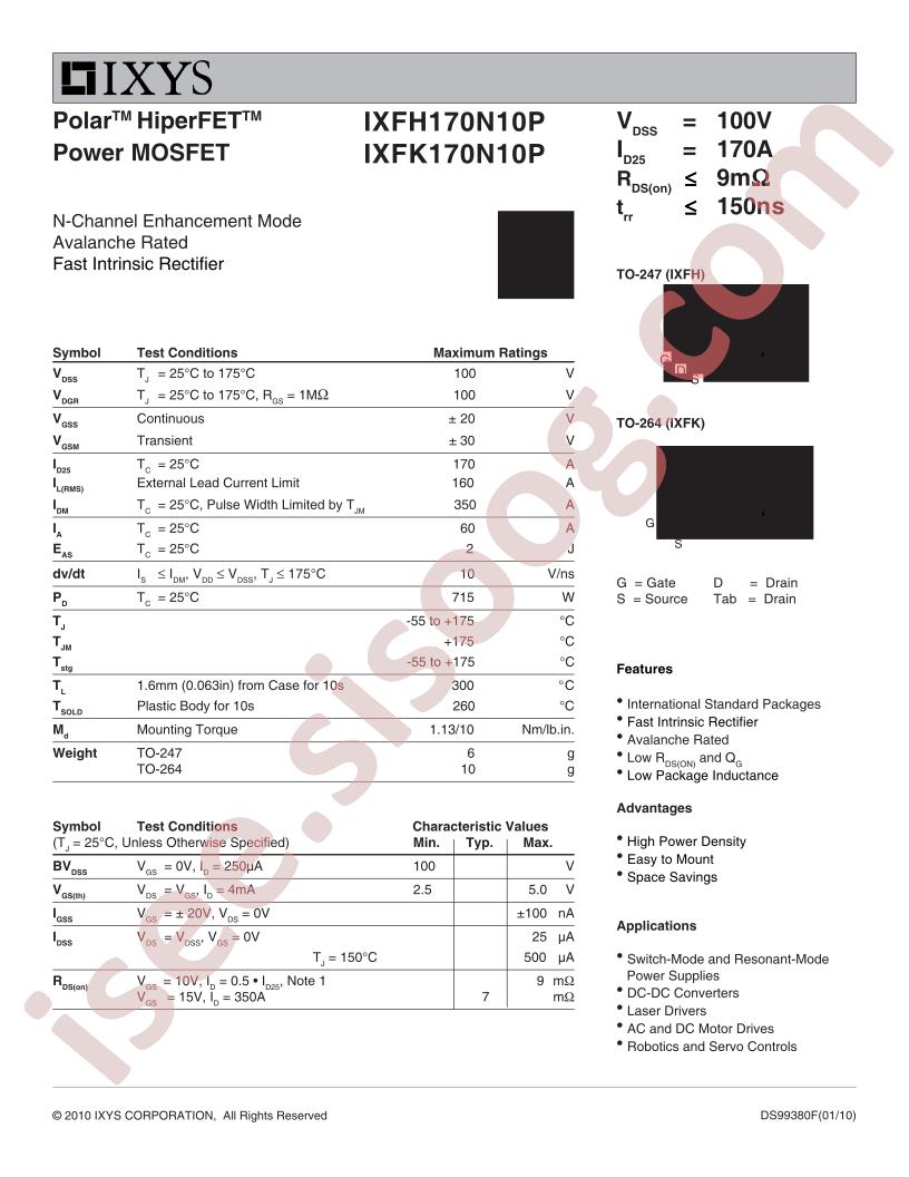 IXF(H,K)170N10P