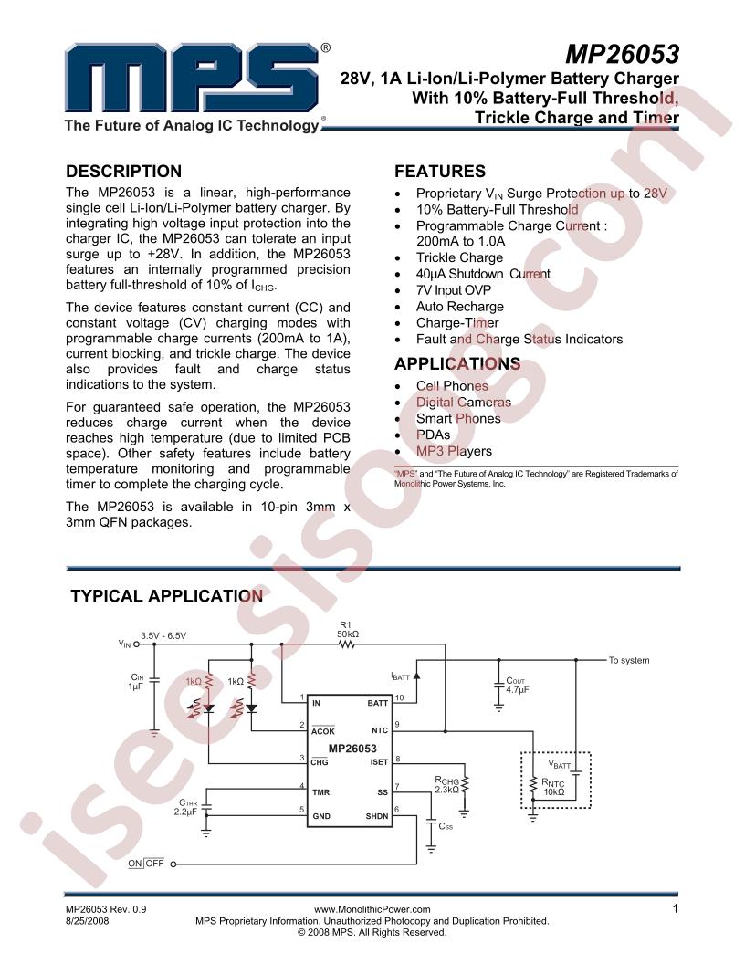 MP26053 Datasheet