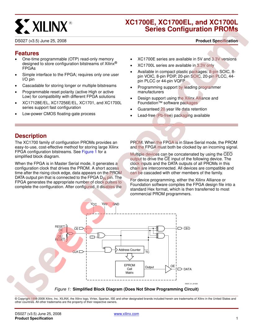 XC1700E,EL,L Series PROMs