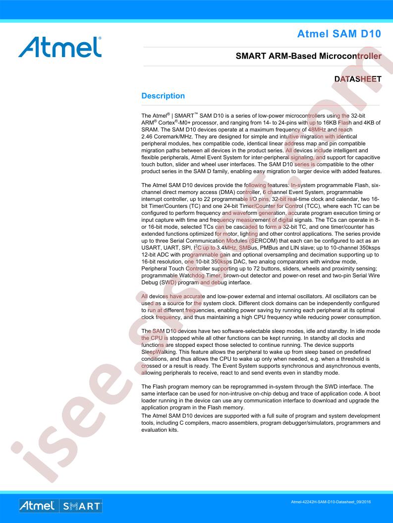 SAM D10 Datasheet