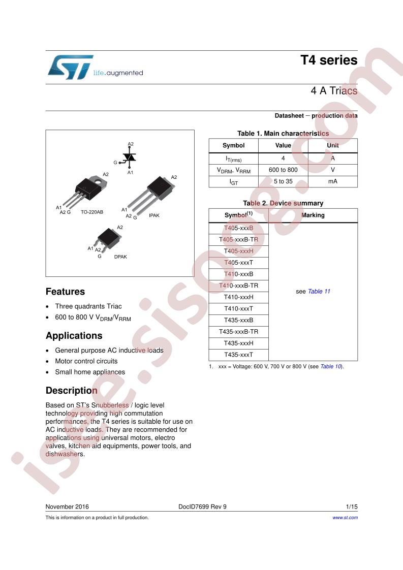 T4 Series Datasheet