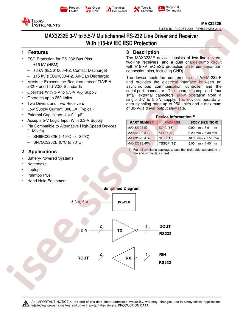 MAX3232E Datasheet