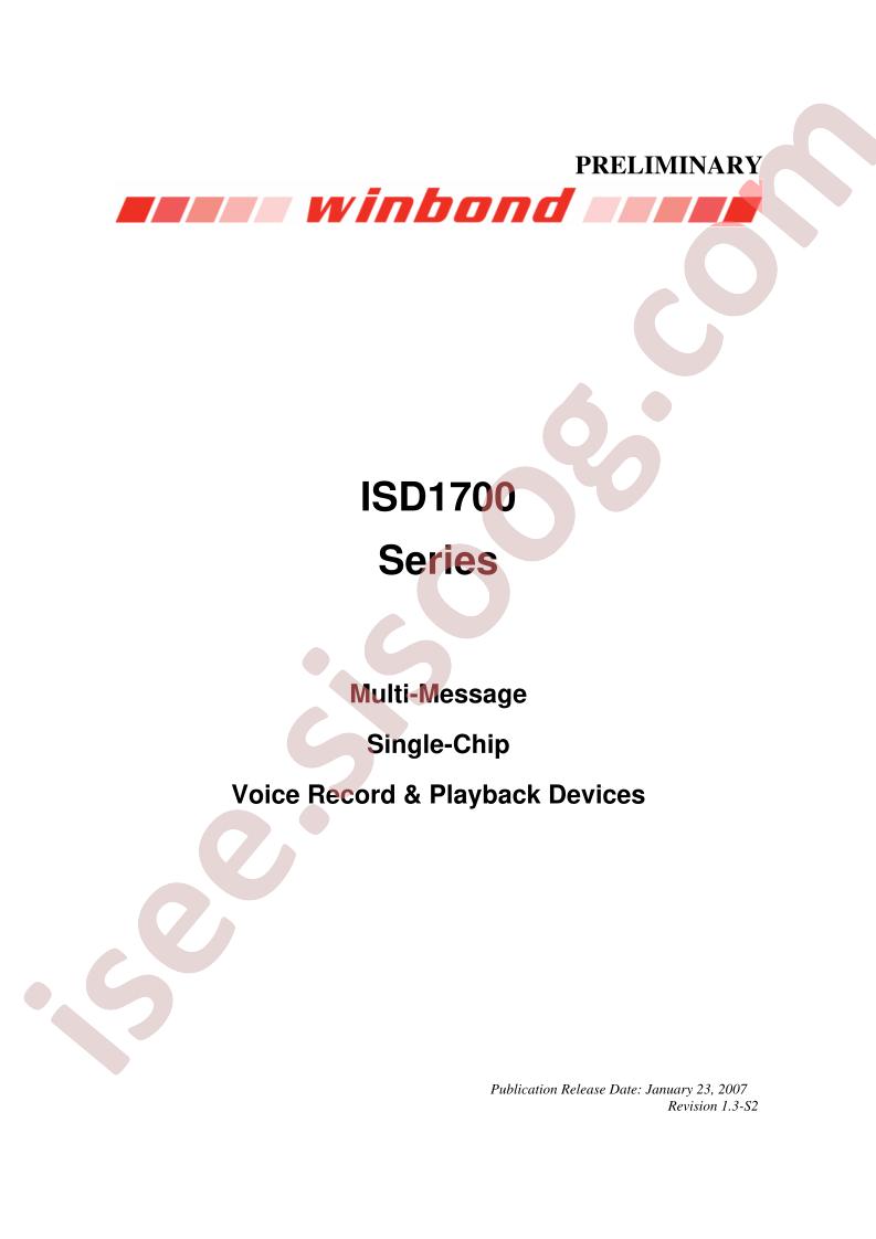ISD1700 Series