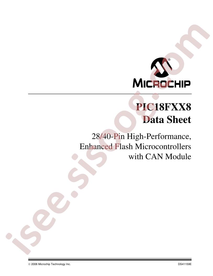 PIC18F2x8, 4x8 Data Sheet