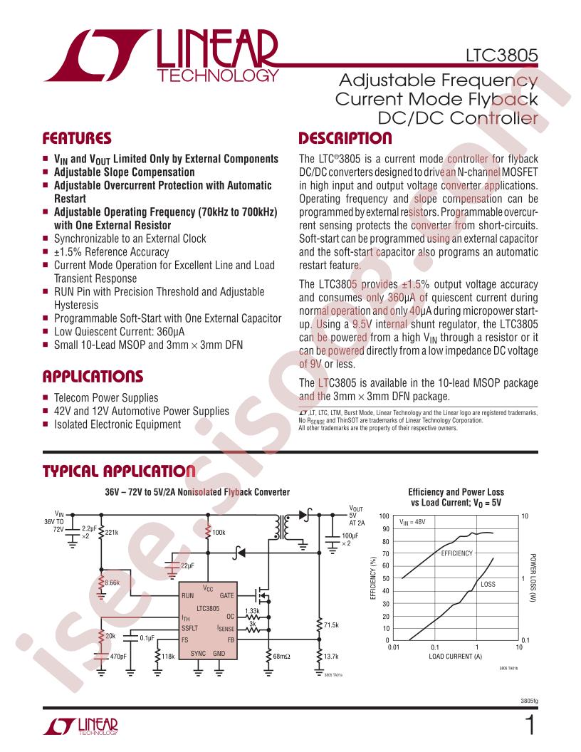 LTC3805 Datasheet