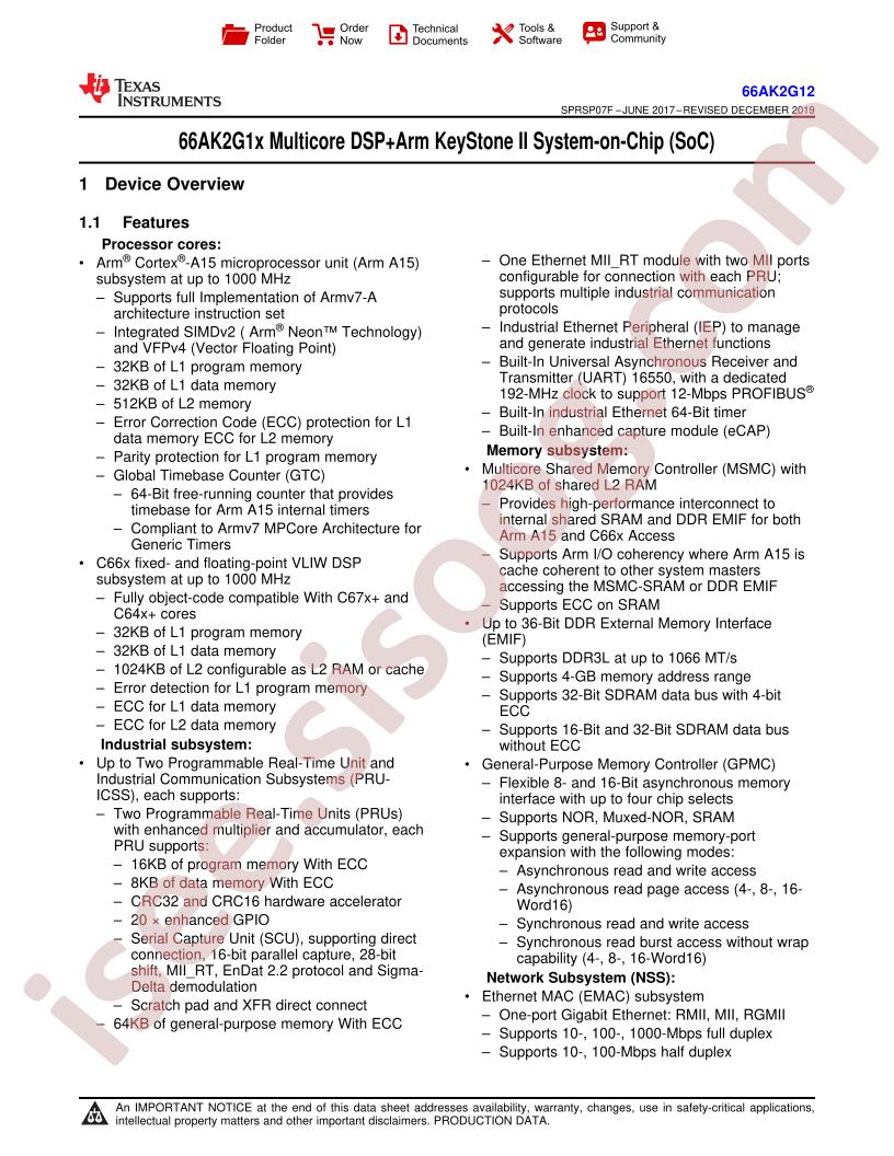 66AK2G12 Datasheet