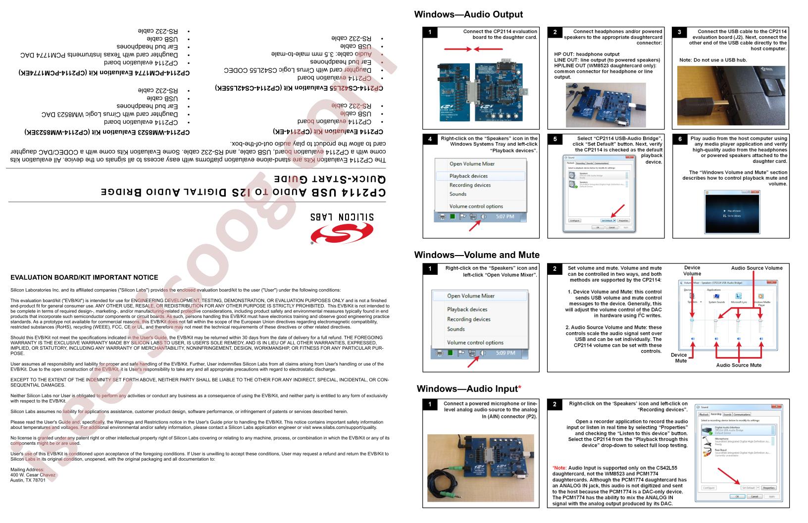 CP2114 Eval Kit Quick Start Guide