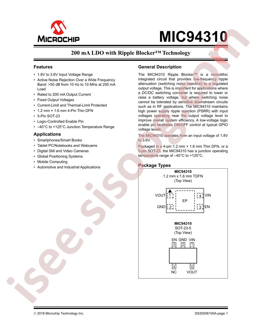 MIC94310 Datasheet