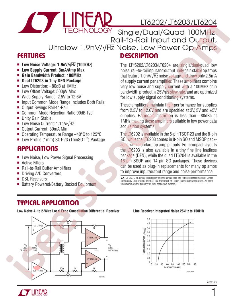 LT6202-04 Datasheet