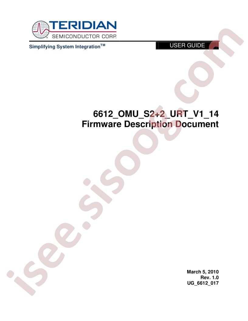 78M6612 OMU Firmware Desc