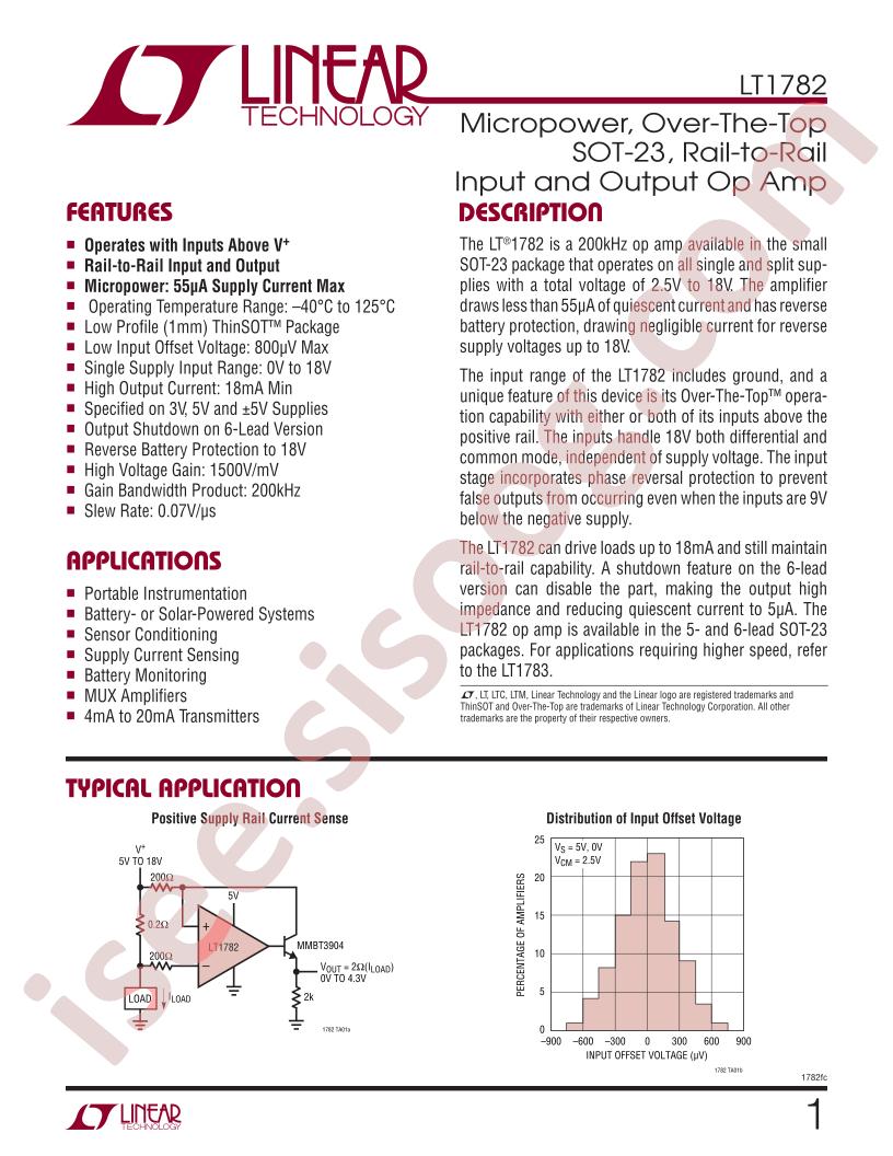 LT1782 Datasheet