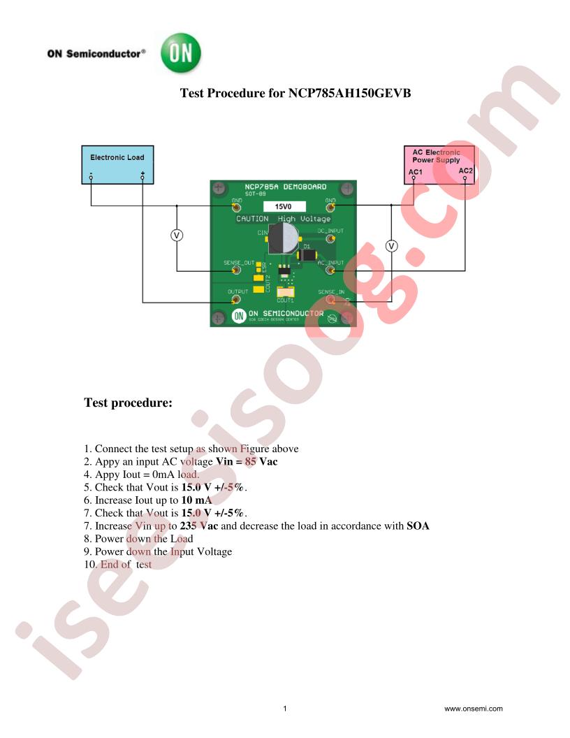 NCP785AH150GEVB Test Procedure