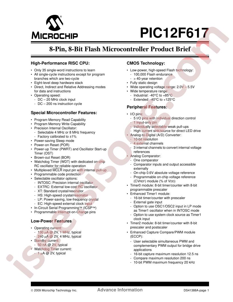 PIC12F617 Brief