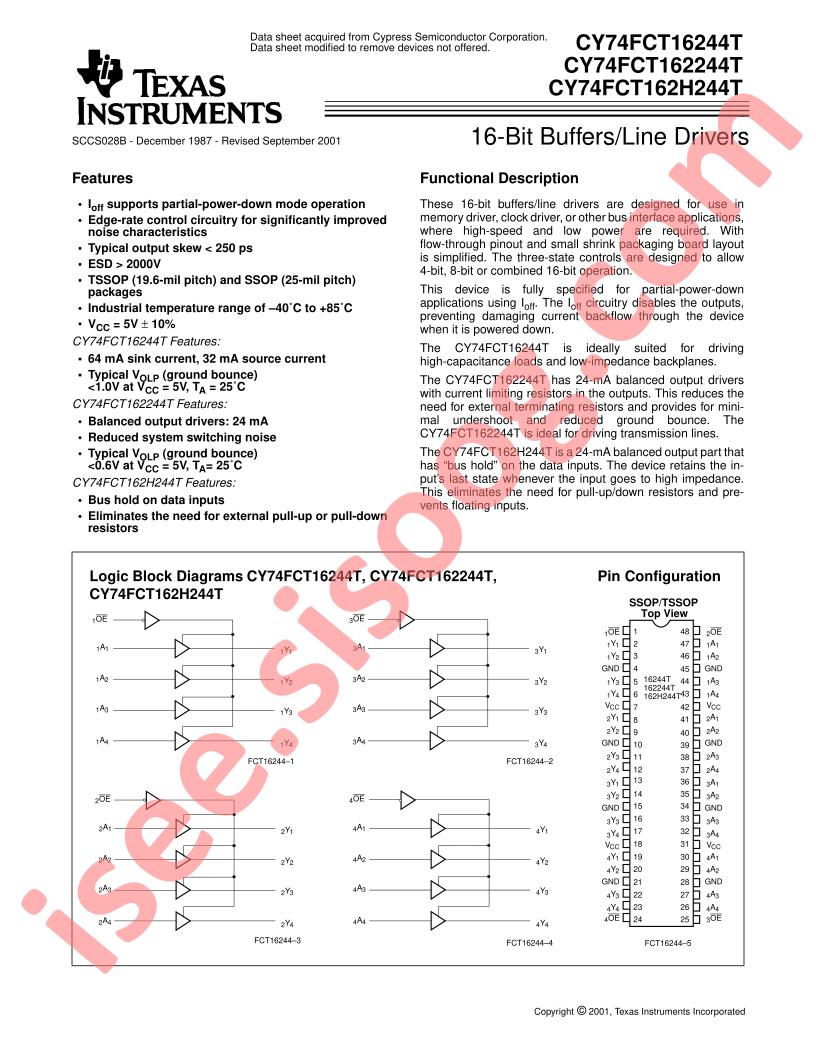 CY74FCT162(H)244T