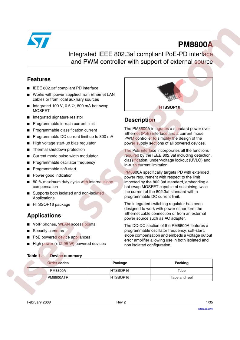 PM8800A Datasheet