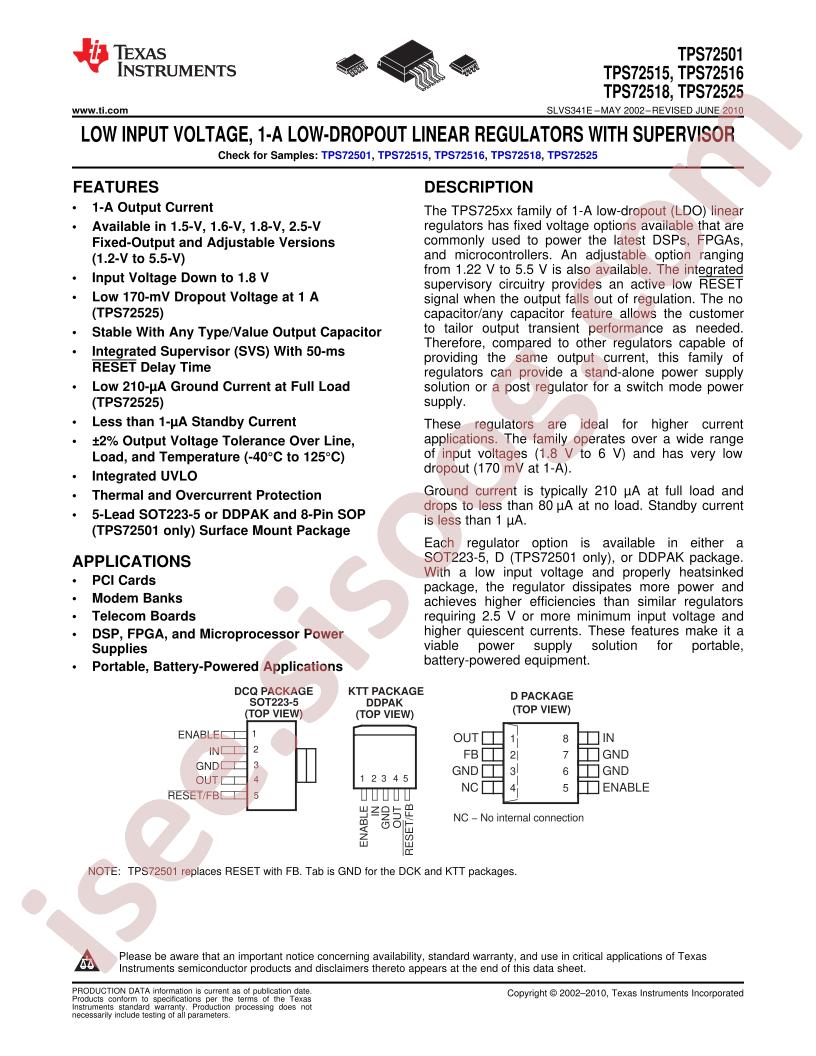 TPS725xx Datasheet