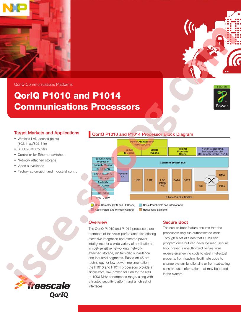 QorIQ P1010,P1014 Fact Sheet