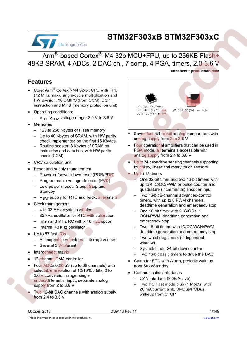 STM32F303xB, xC