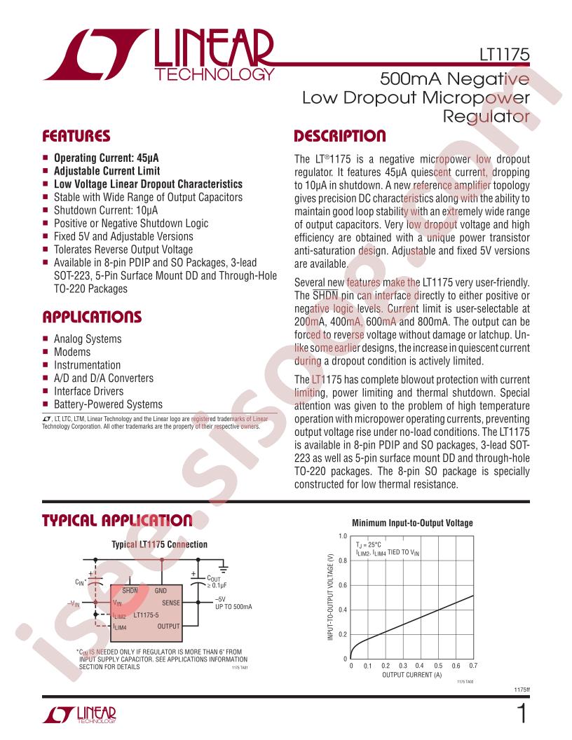 LT1175 Datasheet