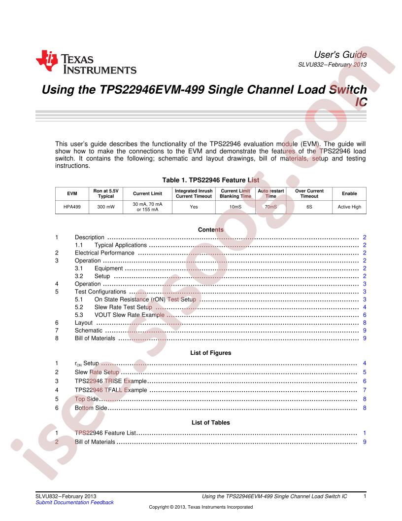 TPS22946EVM-499 User Guide