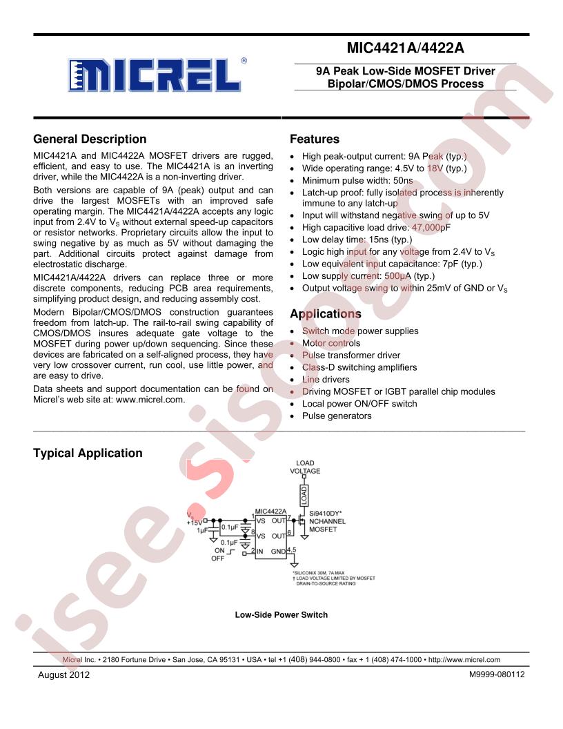 MIC4421A/4422A