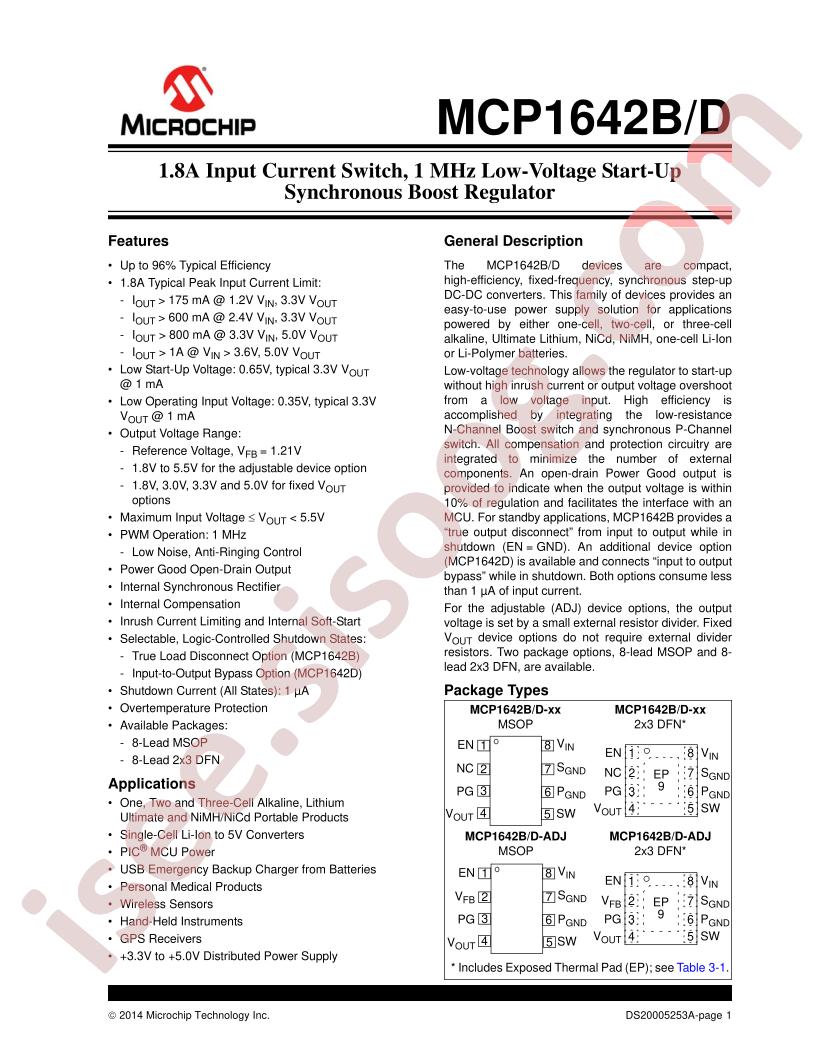 MCP1642B,D Datasheet