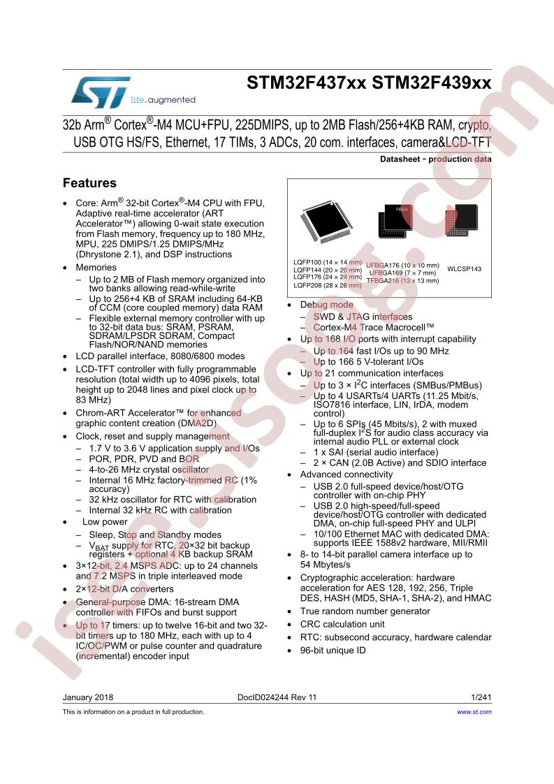 STM32F437xx, STM32F439xx