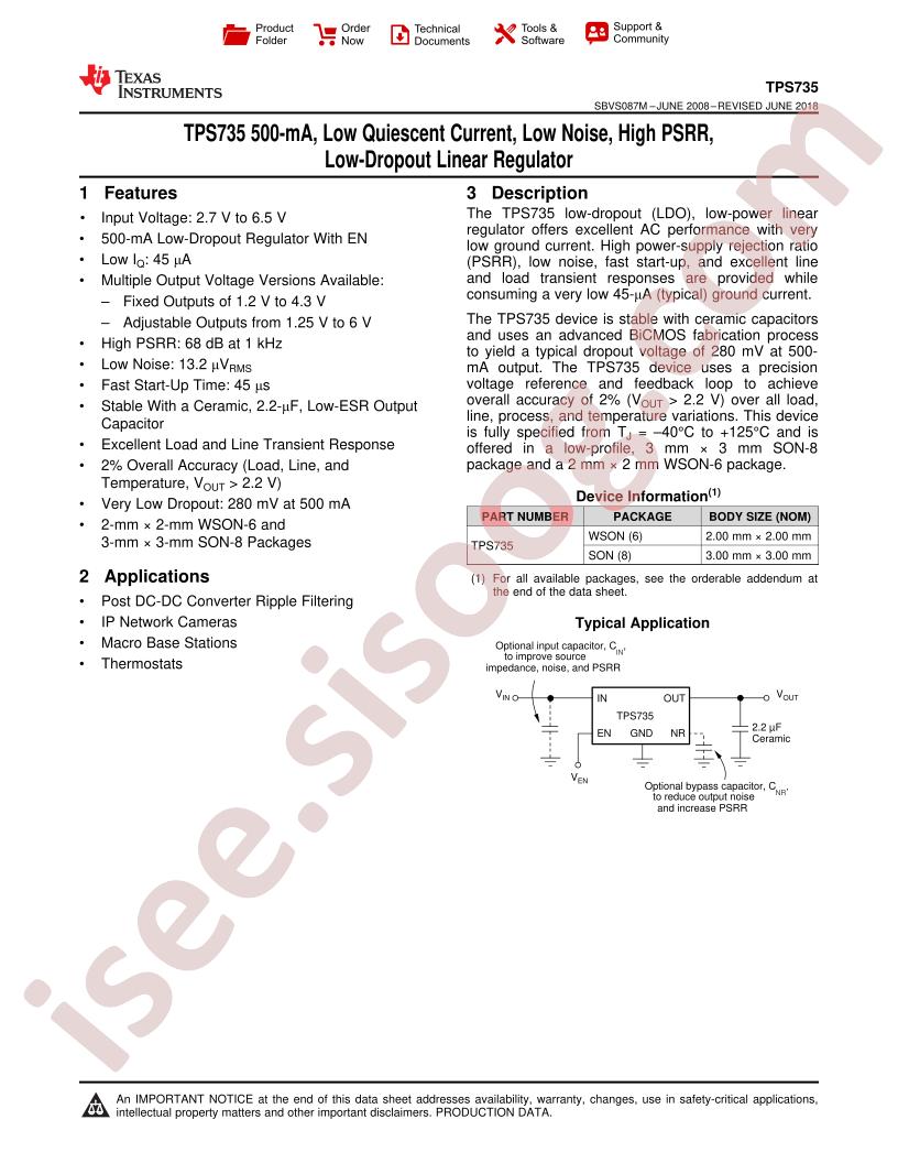 TPS735xx Datasheet