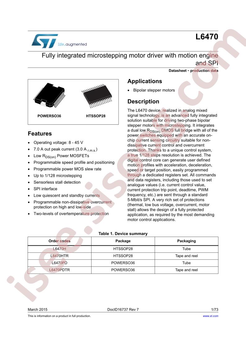 L6470 Datasheet