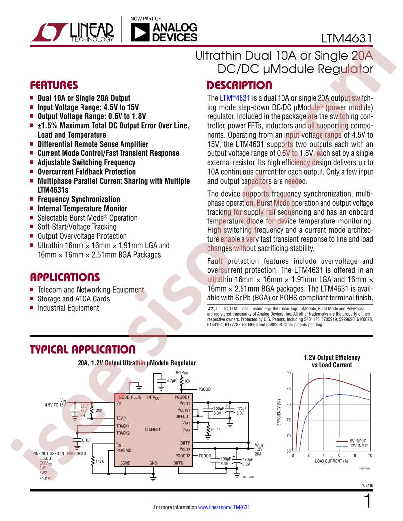 LTM4631 Datasheet