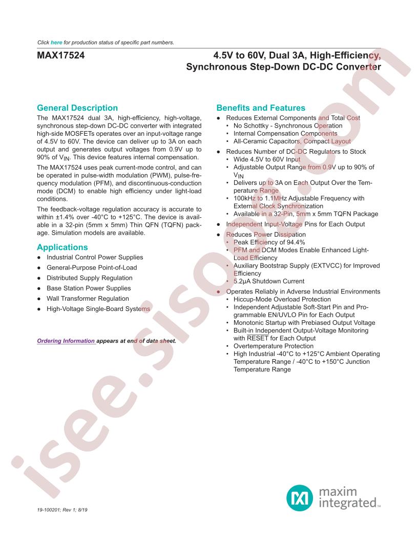 MAX17524 Datasheet