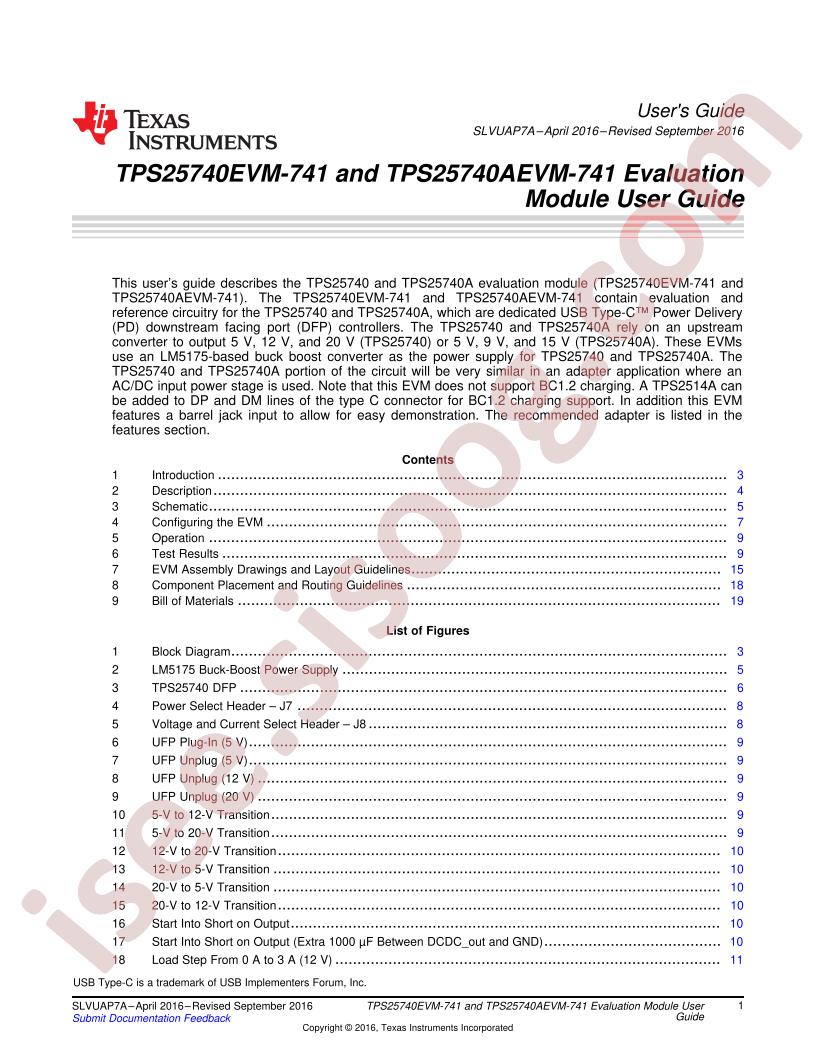 TPS25740(A)EVM-741 User Guide