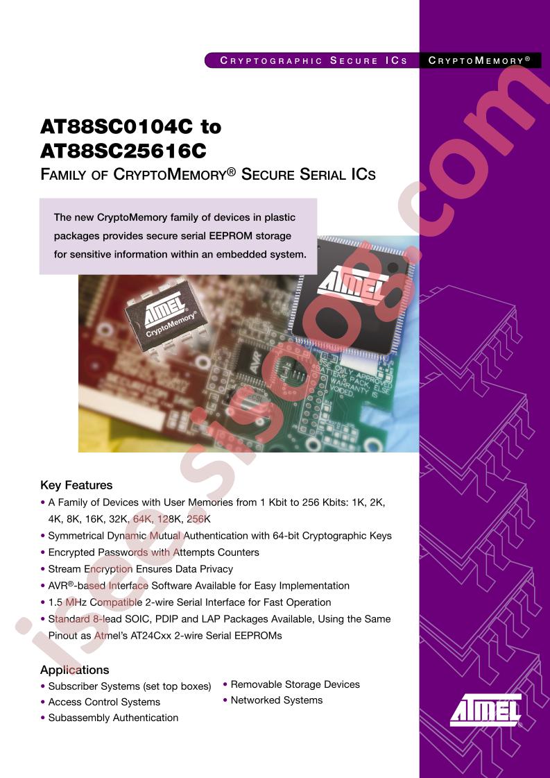 AT88SC(0104C-25616C) CryptoMemory Flyer