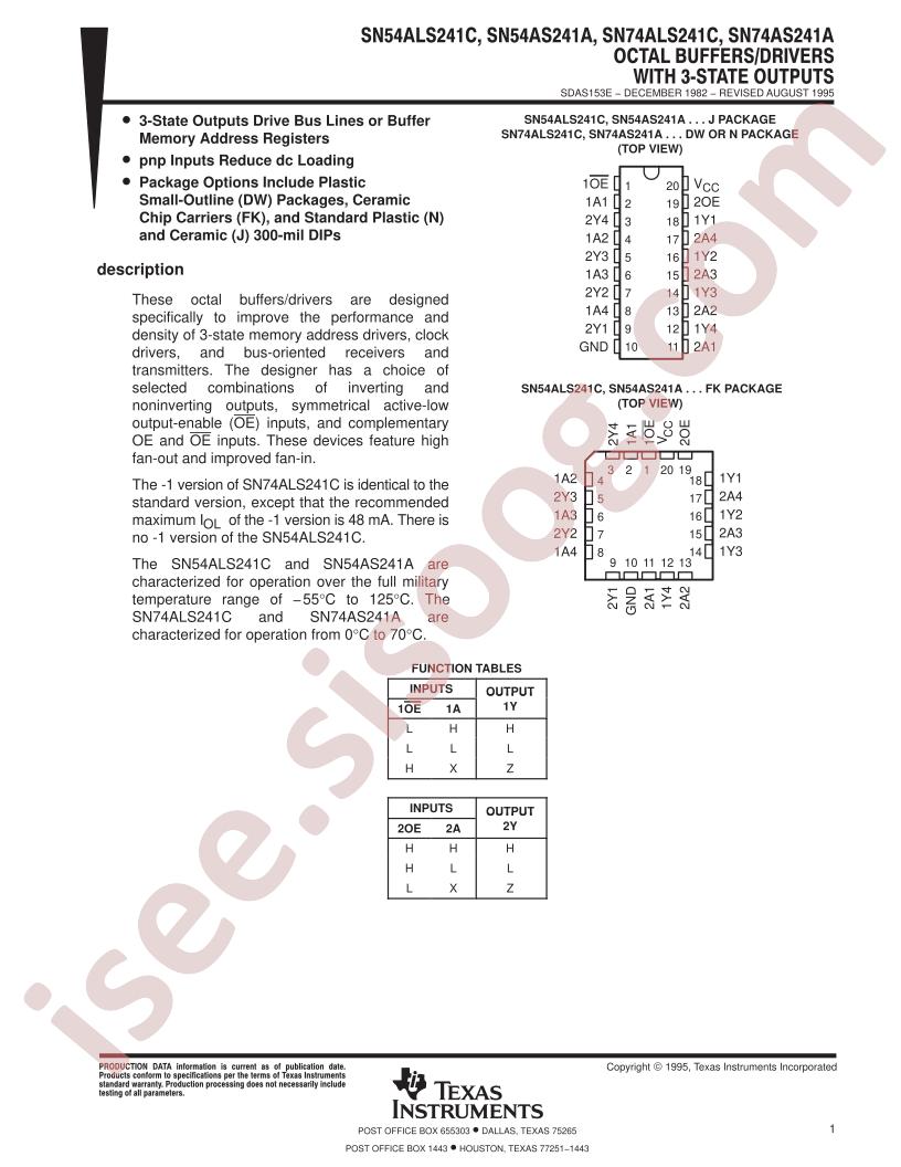 SN54/74(ALS,AS)241(A,C)
