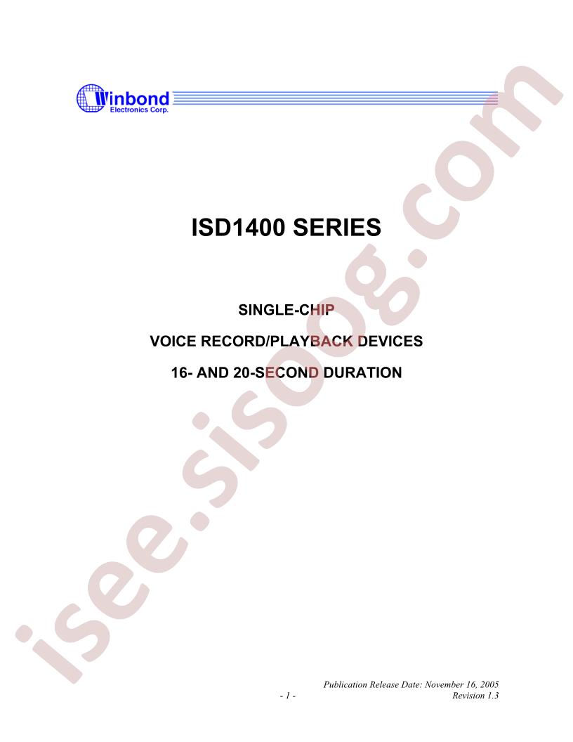 ISD1400 Series
