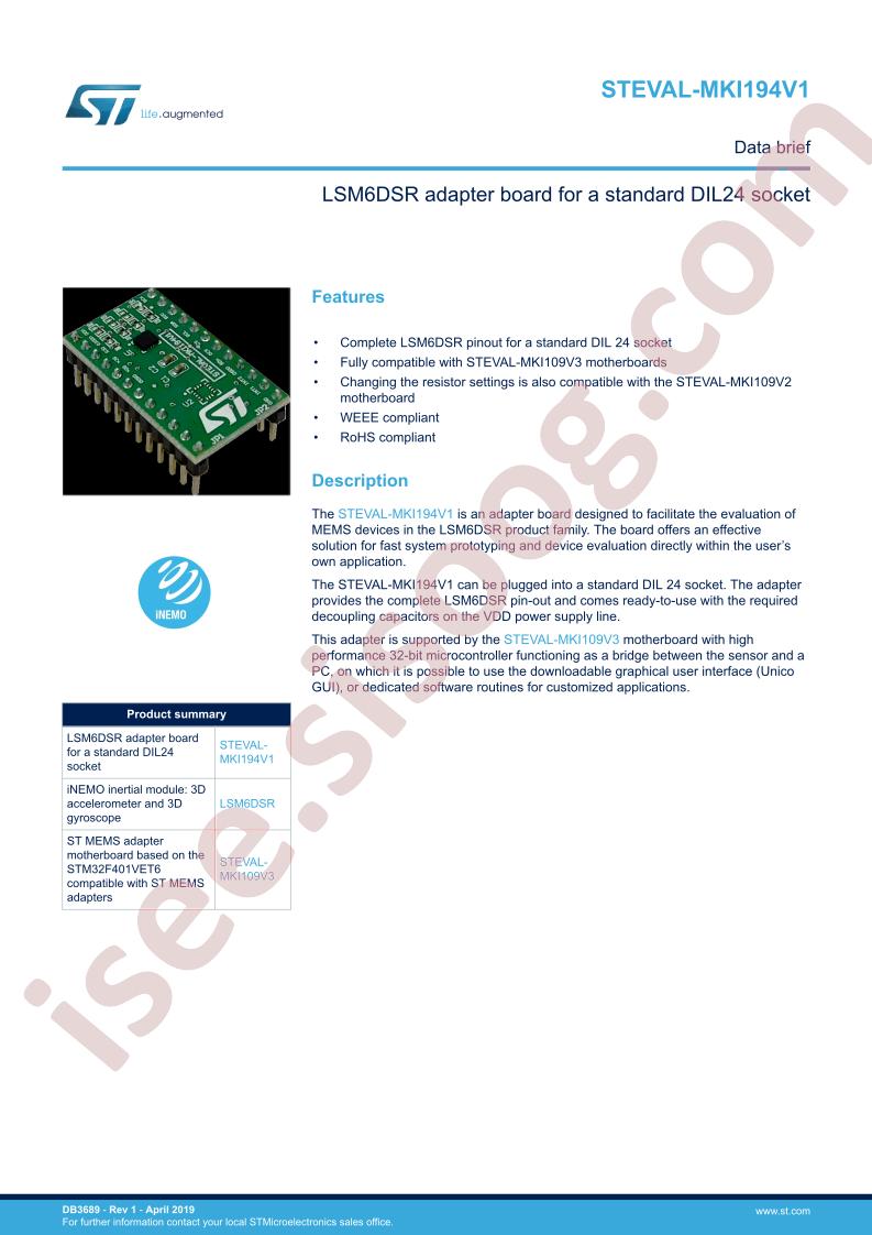STEVAL-MKI194V1 Data Brief