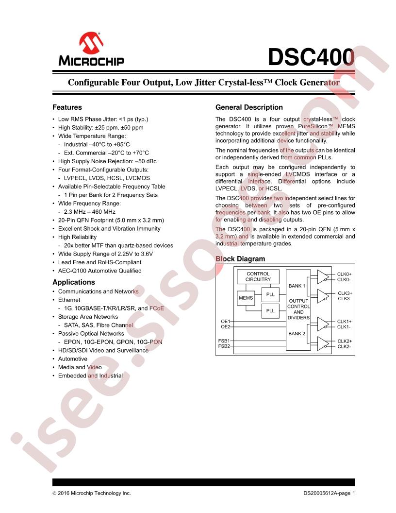 DSC400 Datasheet