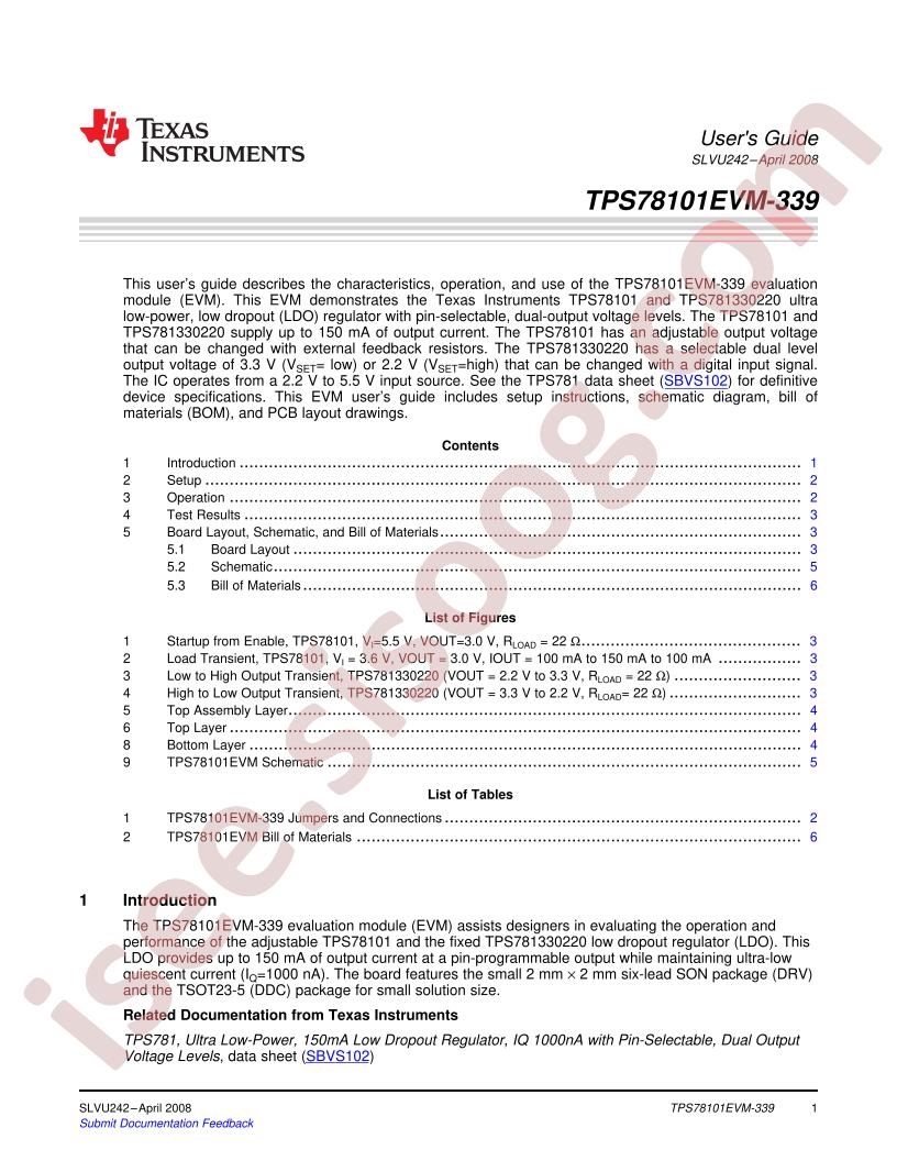 TPS78101EVM-339 Guide