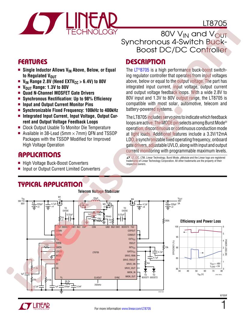 LT8705 Datasheet