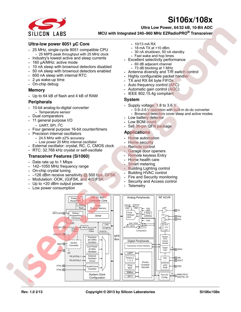 Si106x/108x Datasheet