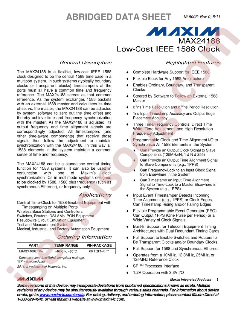 MAX24188 Abridged Data Sheet